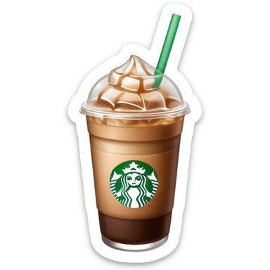 Starbuck ice coffee with ice cubes sticker