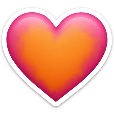 Pink orange grunge heart  sticker