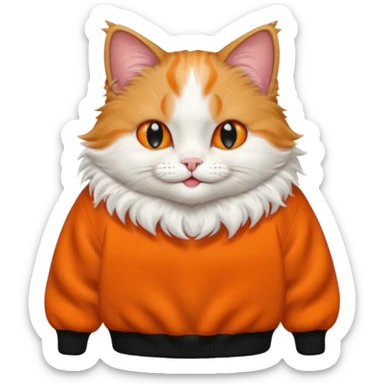 happy cat in a black balenciaga sweater sticker