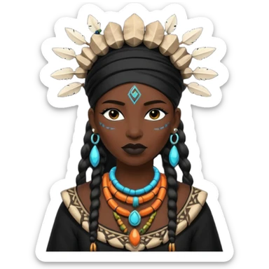 shaman woman black clothes black accesories  sticker