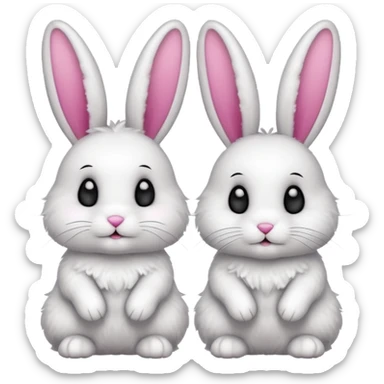 two rabbits colllobrating sticker