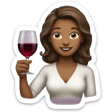 Brown hair girl with cheers wine sticker