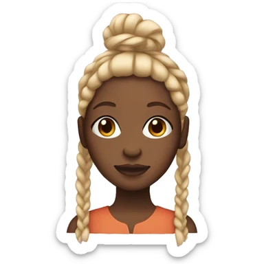 black girl wearing blonde braids sticker