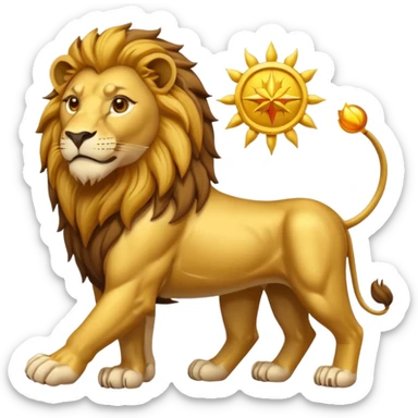 Sun and lion with map of Iran sticker