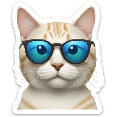 Cat with sunglasses sticker