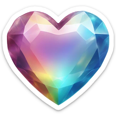 Crystal heart sticker
