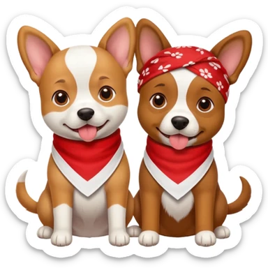 Dogs with red Bandannas sticker