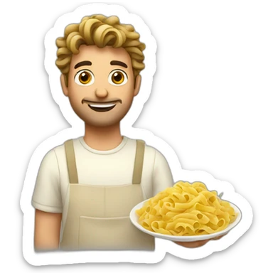 Italian guy with pasta sticker