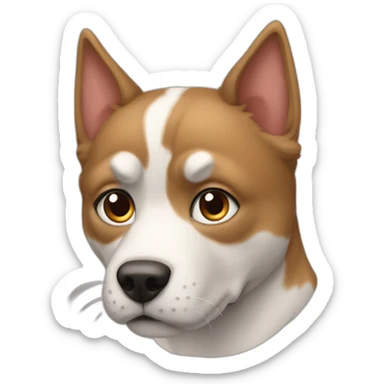 Chien mangent un chat sticker