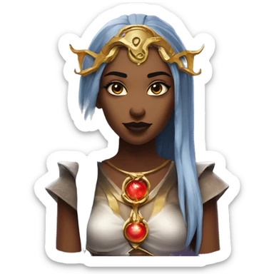 "Technomancy is the use of magic or mystical powers to control and manipulate technology” + "It's kind of like cyberpunk magic or how in some games, characters hack into systems using magic." 🖥️⚡🧙‍♂️ Make a ancient vampire technomancy goddess sticker