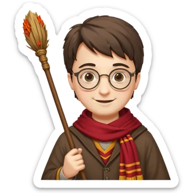Harry potter flying on a broomstick sticker