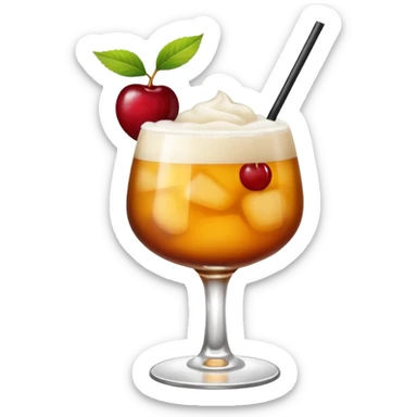 Emoji with an amaretto sour cocktail sticker