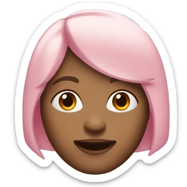 Woman with light pink bob and side bangs winking sticker