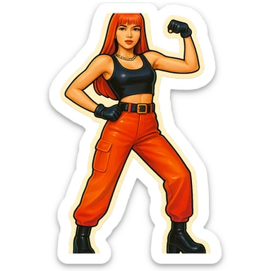 Lisa from Blackpink, full body, bold pose sticker