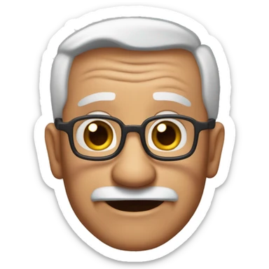 abuelo con ojos marrones al estilo disney pixar sticker
