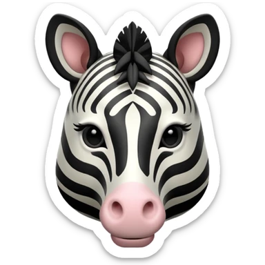 Zebra face should be facing the front and made a little thinner sticker
