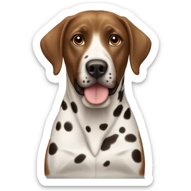brown labrador with dalmatian  sticker