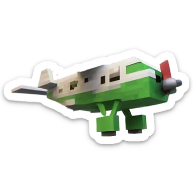 Plane being flown by minecraft creeper sticker