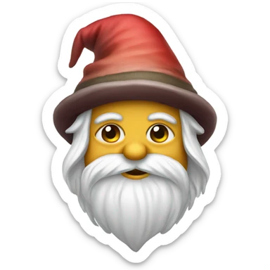 Gnome with hat covering eyes sticker