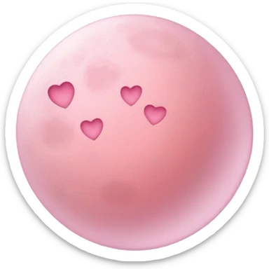 Pink moon with hearts indented  sticker
