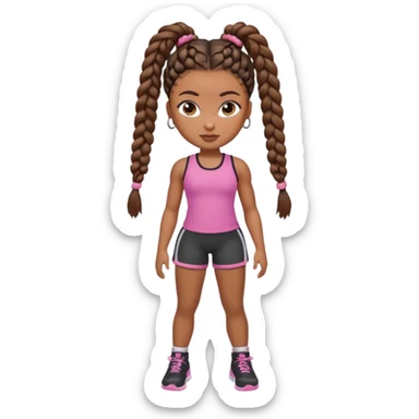 Black gym girl cute bratz doll sticker
