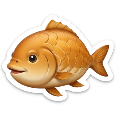 delicous fish-shaped bun like simple emoji for using app with cute bun and 측면에서 바라보는 붕어빵 이미지 비늘은 최대한 안보이게 귀여운 이미지로 sticker