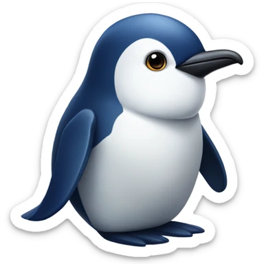 Navy blue penguin  sticker