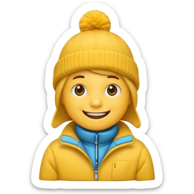 Generic Smile emoji in winter hat and jacket  sticker