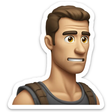 super duper long neck guy angry sticker