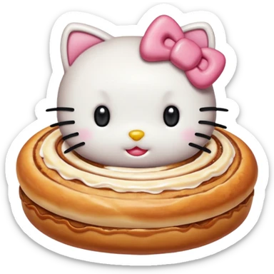 Hello kitty with cinnamon roll sticker