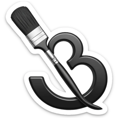 brush making a curved letter sticker