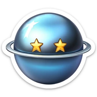 glowing star chrome planet sticker