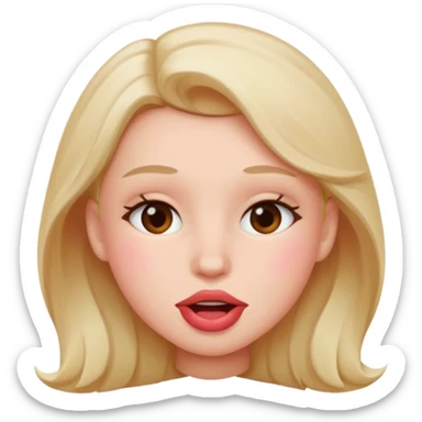 blush face biting lip sticker