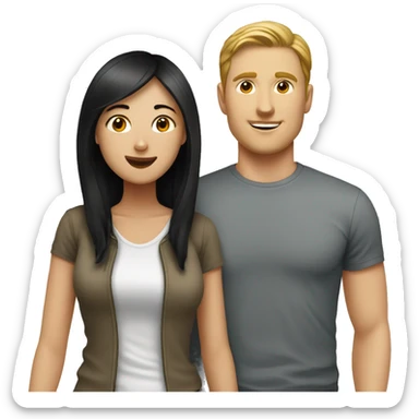 White guy with asian girl sticker