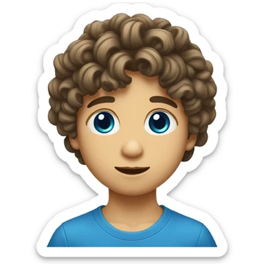 niño rubio con rizos con ojos azules  sticker