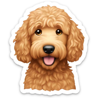 Golden doodle peach sticker