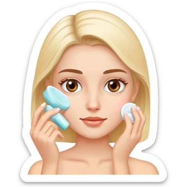 girl doing skincare sticker