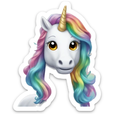 Rainbow mermaid unicorn  sticker