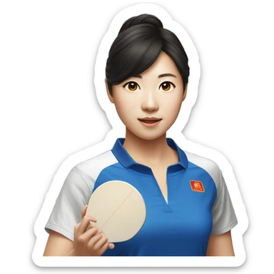 female chinese table tennis player sticker