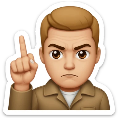 Mean mug with middle finger sticker