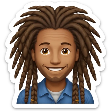 man with dreadlocks sticker