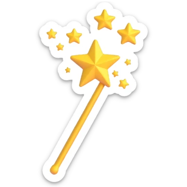 magic wand and yellow stars sticker