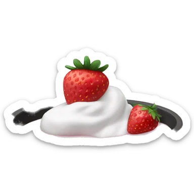 black bowl with strawberry smoothie and yogurt sticker