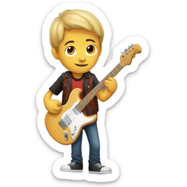 boy with guitar sticker