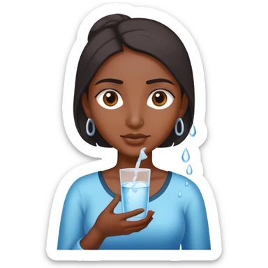 indian woman with indian dot holding water w no ice sticker