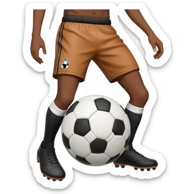 soccer ball in between player's legs sticker