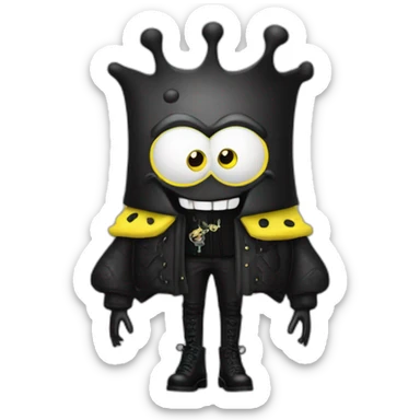 spongebob goth in balenciaga sticker