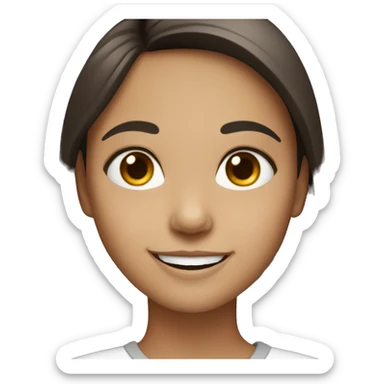 smiling girl with dark brown hair sticker
