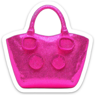Sac rose fluo à paillettes sticker