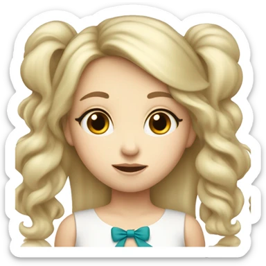 cute white girl with hush-cut and bang and a bow on the right sticker